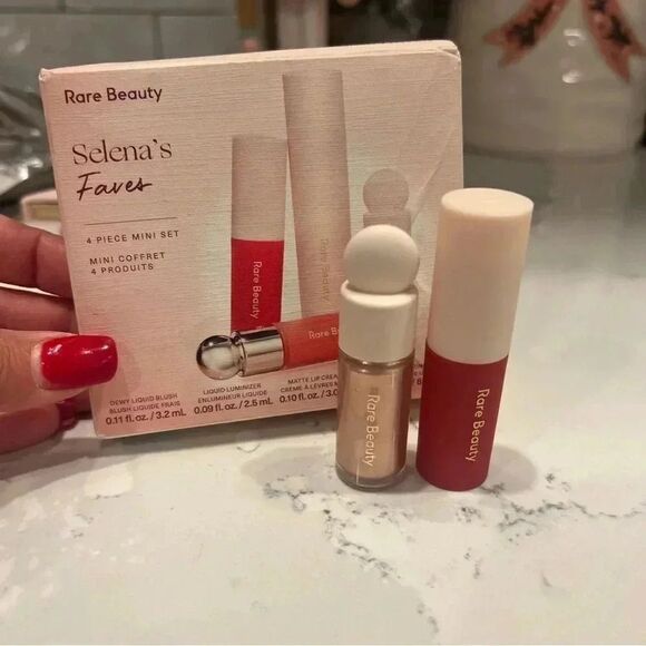 RARE BEAUTY Positive Light Liquid Luminizer & Lip Soufflé Matte Lip Cream Minis - Picture 2 of 5